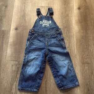 OshKosh B'gosh Vestbak Denim Bib Overalls Toddler 24 Months Blue Jeans Snaps